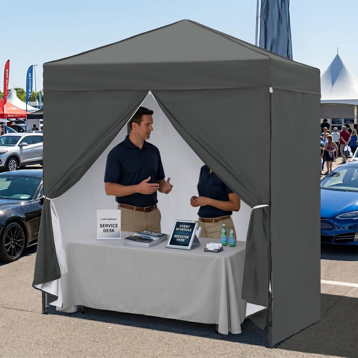 6x4 Instant Pop Up Canopy Tent with 4 Side Wall Panels - Eagle Peak®