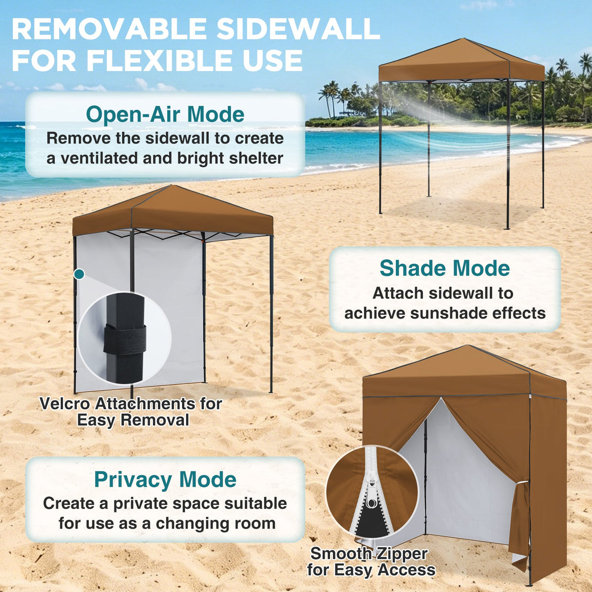 6x4 Instant Pop Up Canopy Tent with 4 Sidewalls - Eagle Peak®