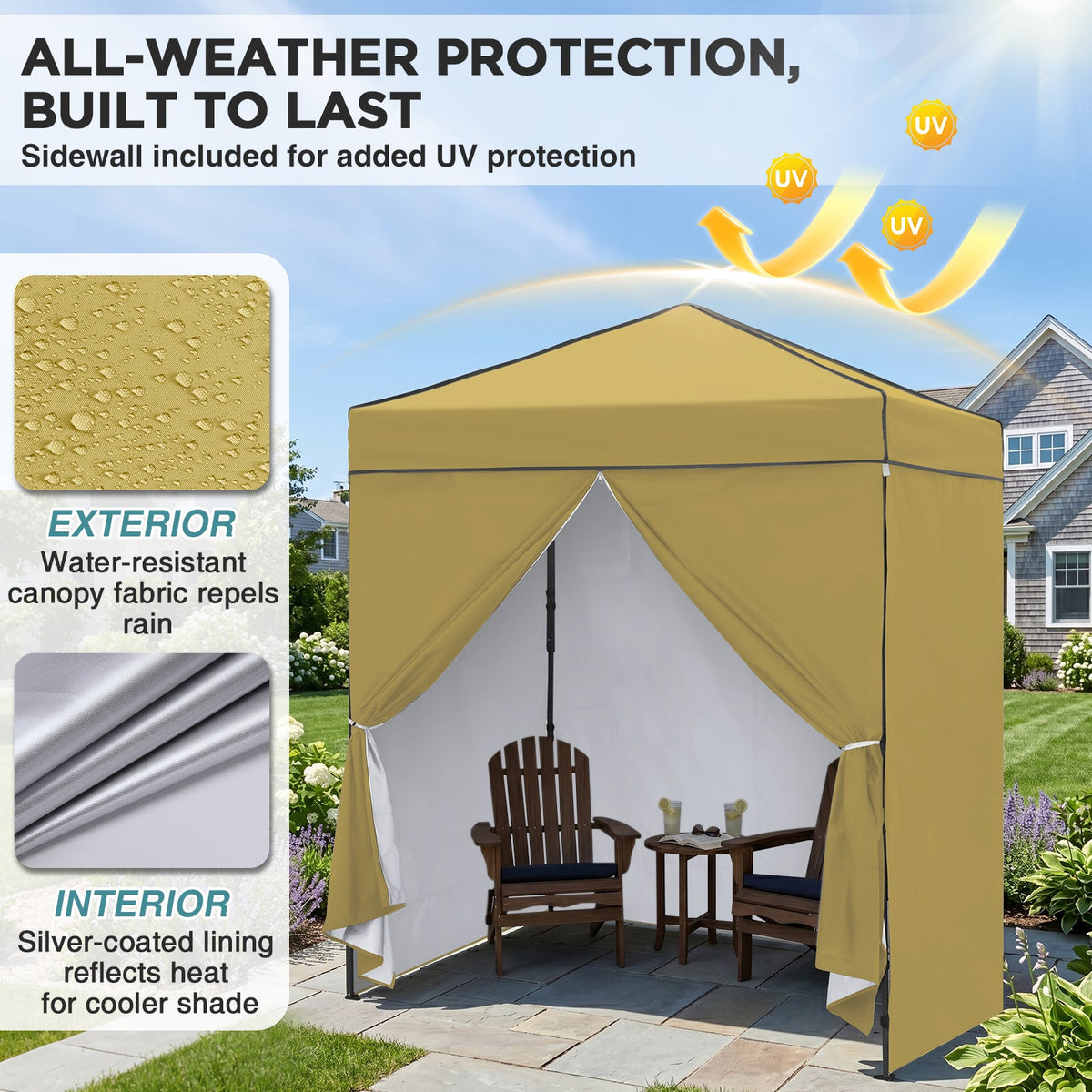 6x4 Instant Pop Up Canopy Tent with 4 Sidewalls - Eagle Peak®