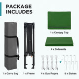 6x4 Instant Pop Up Canopy Tent with 4 Sidewalls - Eagle Peak®