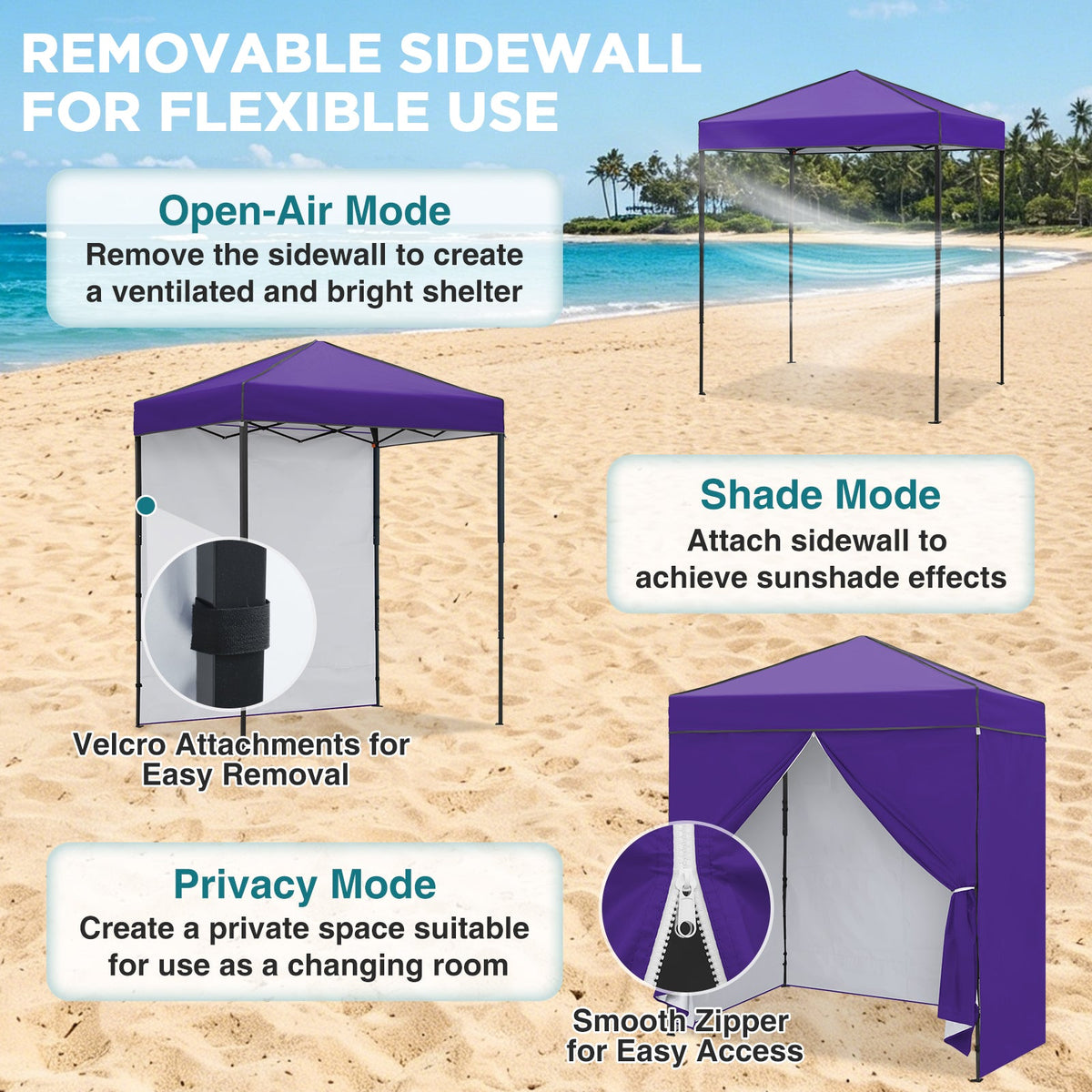 6x4 Instant Pop Up Canopy Tent with 4 Sidewalls - Eagle Peak®