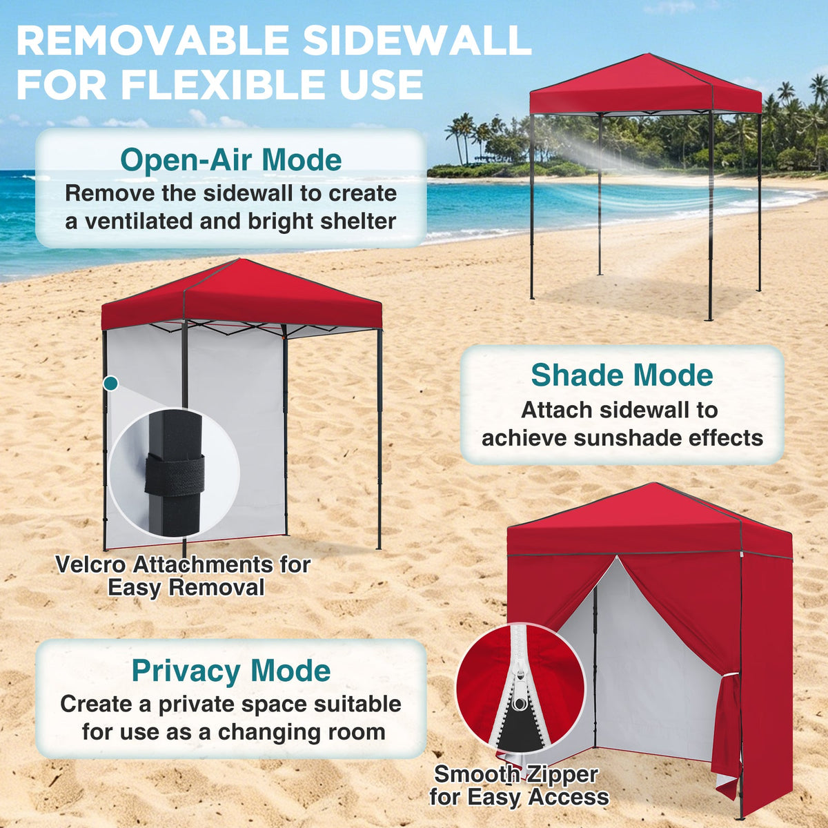 6x4 Instant Pop Up Canopy Tent with 4 Sidewalls - Eagle Peak®