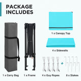 6x4 Instant Pop Up Canopy Tent with 4 Sidewalls - Eagle Peak®