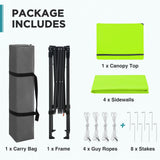 6x4 Instant Pop Up Canopy Tent with 4 Sidewalls - Eagle Peak®