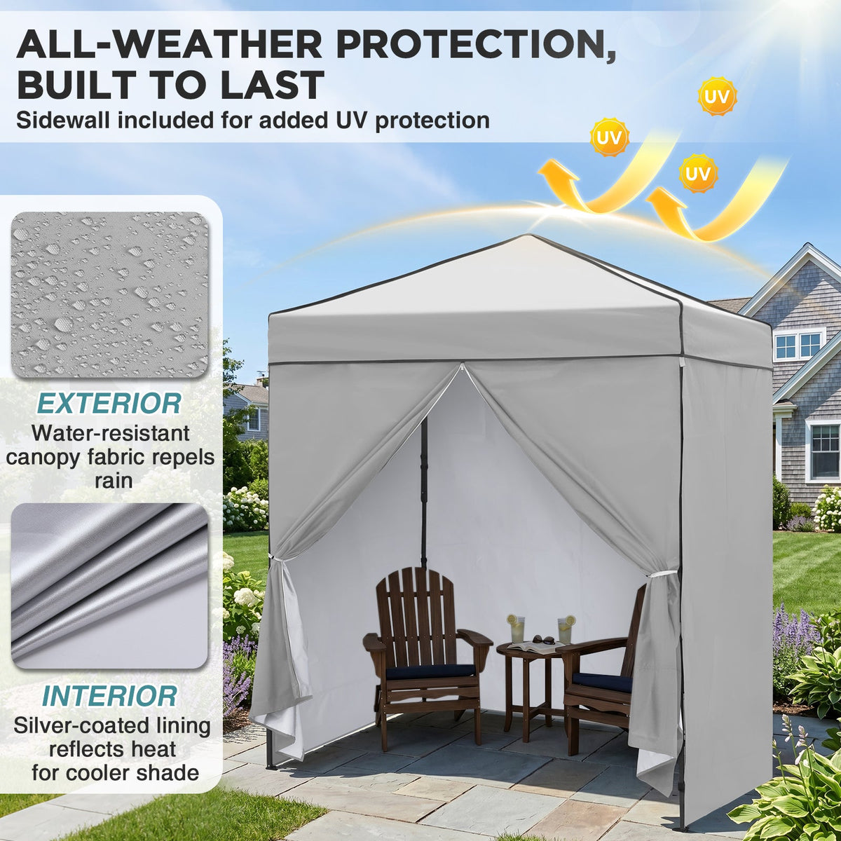6x4 Instant Pop Up Canopy Tent with 4 Sidewalls - Eagle Peak®