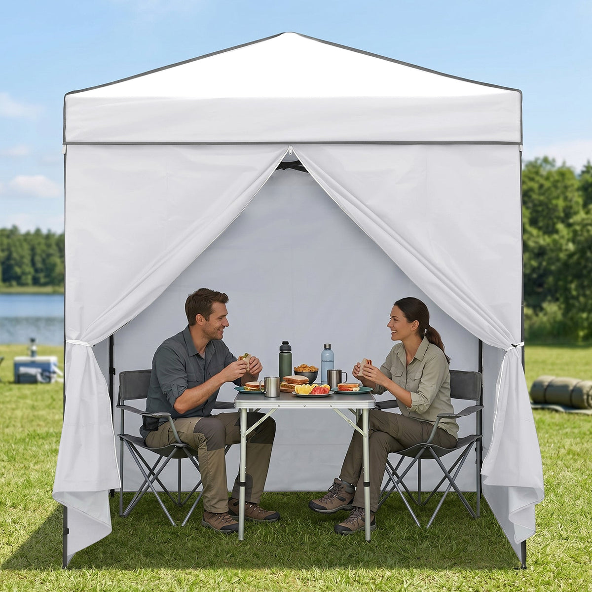 6x4 Instant Pop Up Canopy Tent with 4 Sidewalls - Eagle Peak®