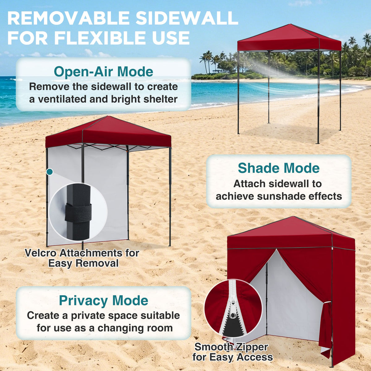 6x4 Instant Pop Up Canopy Tent with 4 Sidewalls - Eagle Peak®