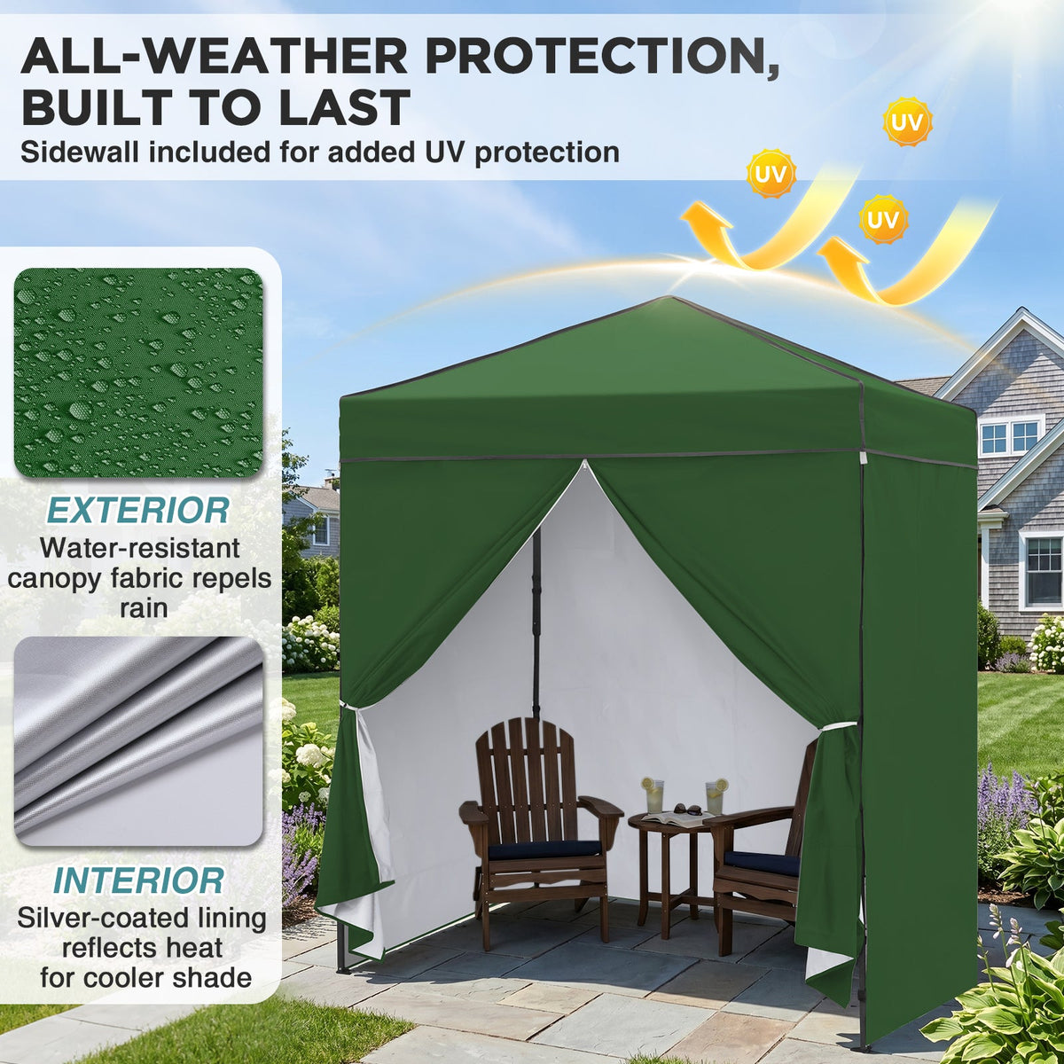 6x4 Instant Pop Up Canopy Tent with 4 Sidewalls - Eagle Peak®