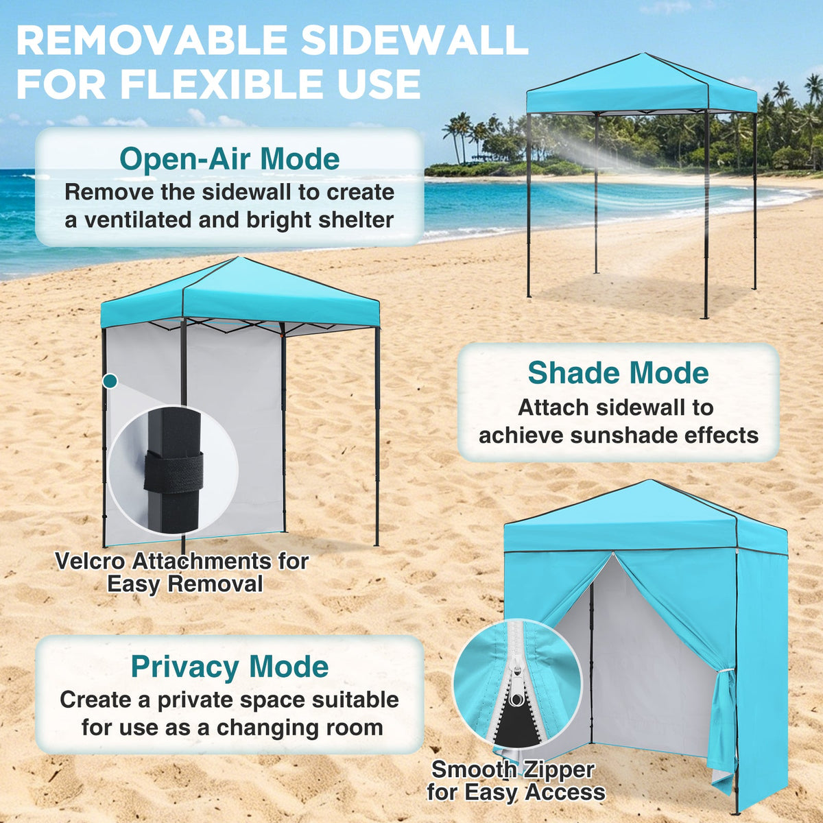 6x4 Instant Pop Up Canopy Tent with 4 Sidewalls - Eagle Peak®