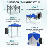 6x4 Instant Pop Up Canopy Tent with 4 Sidewalls - Eagle Peak®