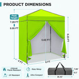 6x4 Instant Pop Up Canopy Tent with 4 Sidewalls - Eagle Peak®