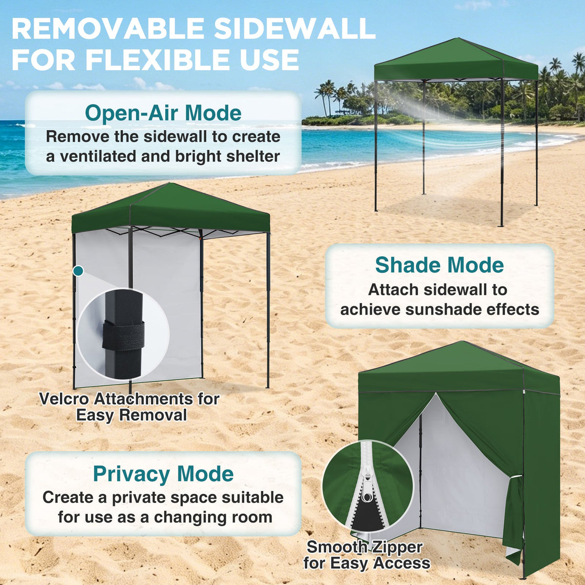 6x4 Instant Pop Up Canopy Tent with 4 Sidewalls - Eagle Peak®