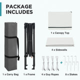 6x4 Instant Pop Up Canopy Tent with 4 Sidewalls - Eagle Peak®