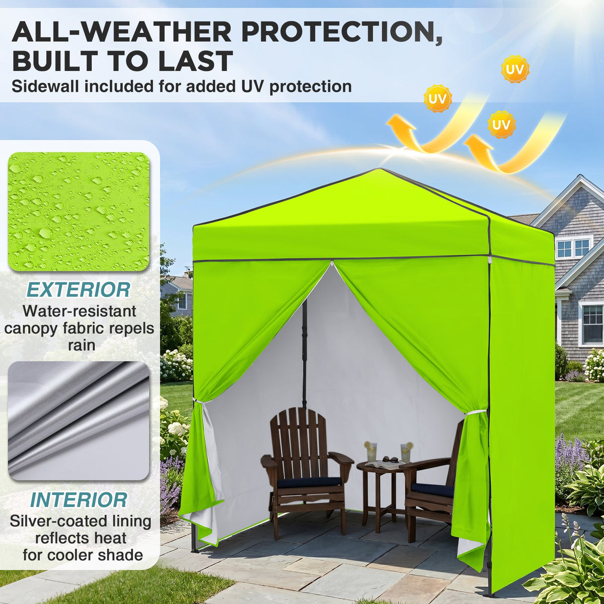 6x4 Instant Pop Up Canopy Tent with 4 Sidewalls - Eagle Peak®