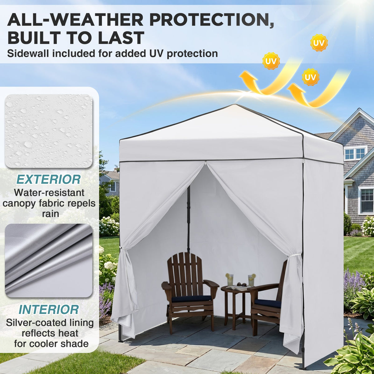 6x4 Instant Pop Up Canopy Tent with 4 Sidewalls - Eagle Peak®