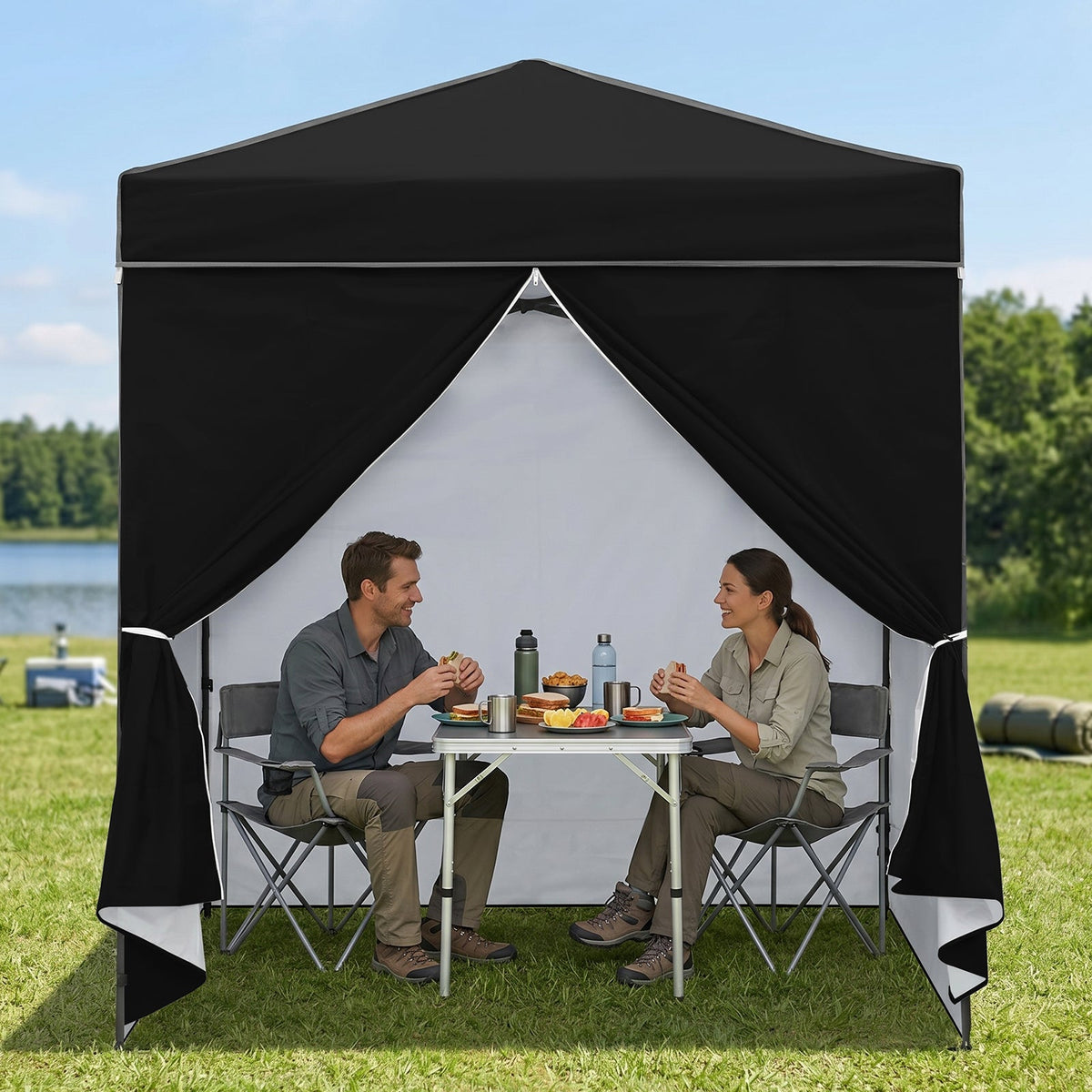6x4 Instant Pop Up Canopy Tent with 4 Sidewalls - Eagle Peak®