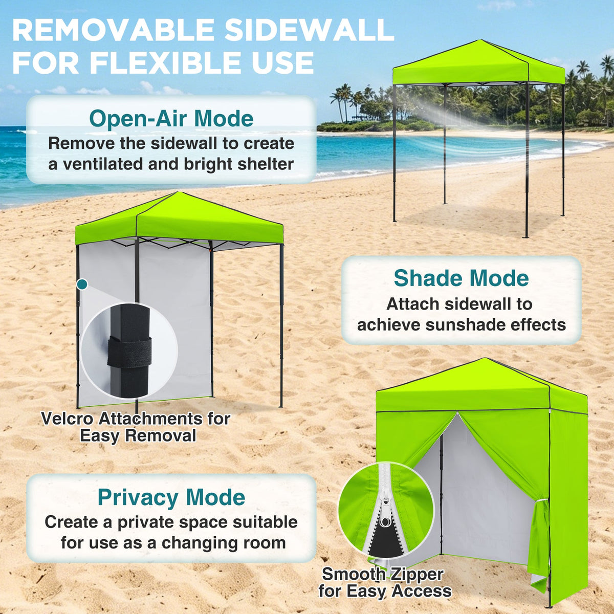 6x4 Instant Pop Up Canopy Tent with 4 Sidewalls - Eagle Peak®