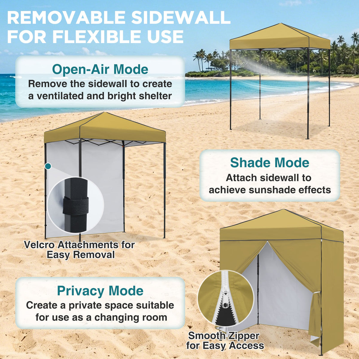 6x4 Instant Pop Up Canopy Tent with 4 Sidewalls - Eagle Peak®