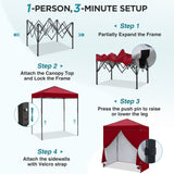 6x4 Instant Pop Up Canopy Tent with 4 Sidewalls - Eagle Peak®