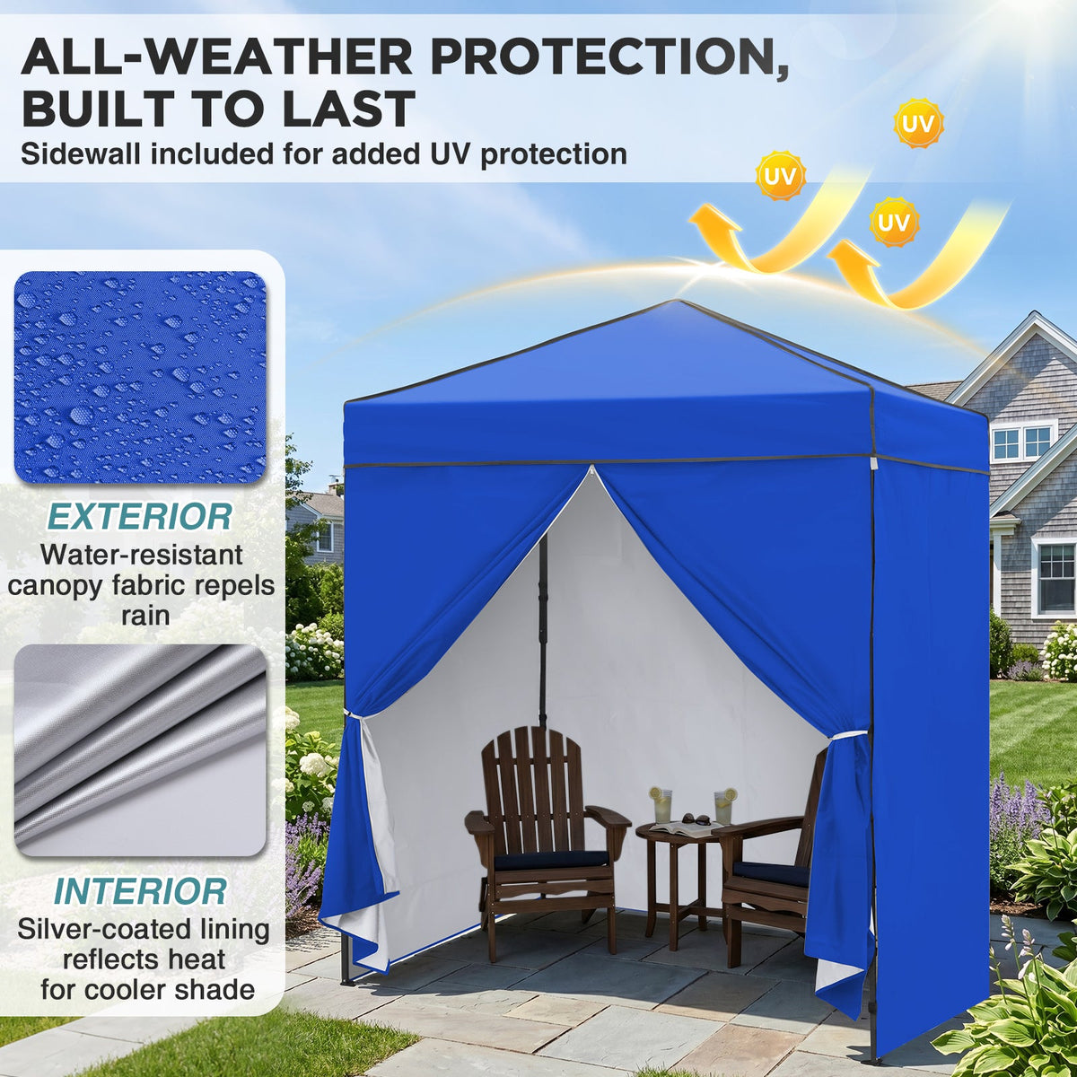 6x4 Instant Pop Up Canopy Tent with 4 Sidewalls - Eagle Peak®