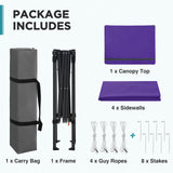 6x4 Instant Pop Up Canopy Tent with 4 Sidewalls - Eagle Peak®