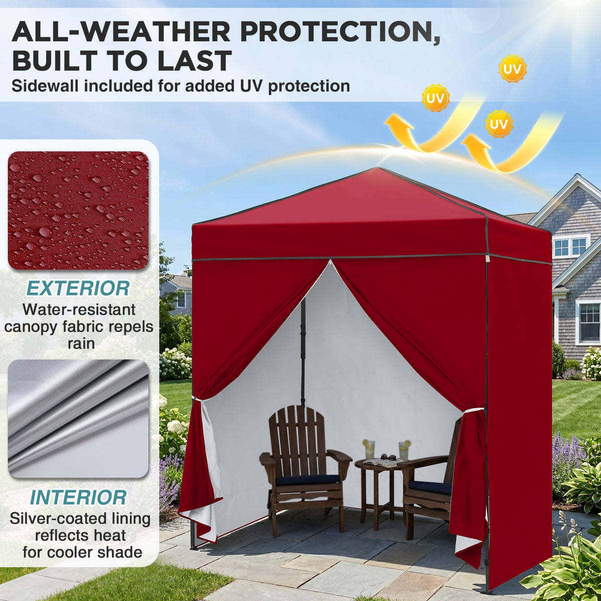 6x4 Instant Pop Up Canopy Tent with 4 Sidewalls - Eagle Peak®