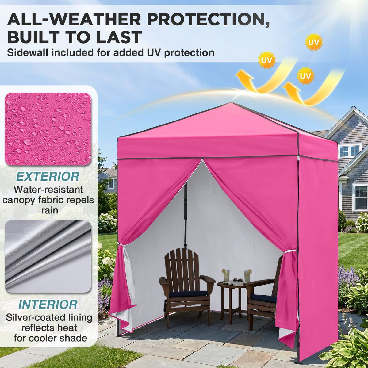 6x4 Instant Pop Up Canopy Tent with 4 Sidewalls - Eagle Peak®
