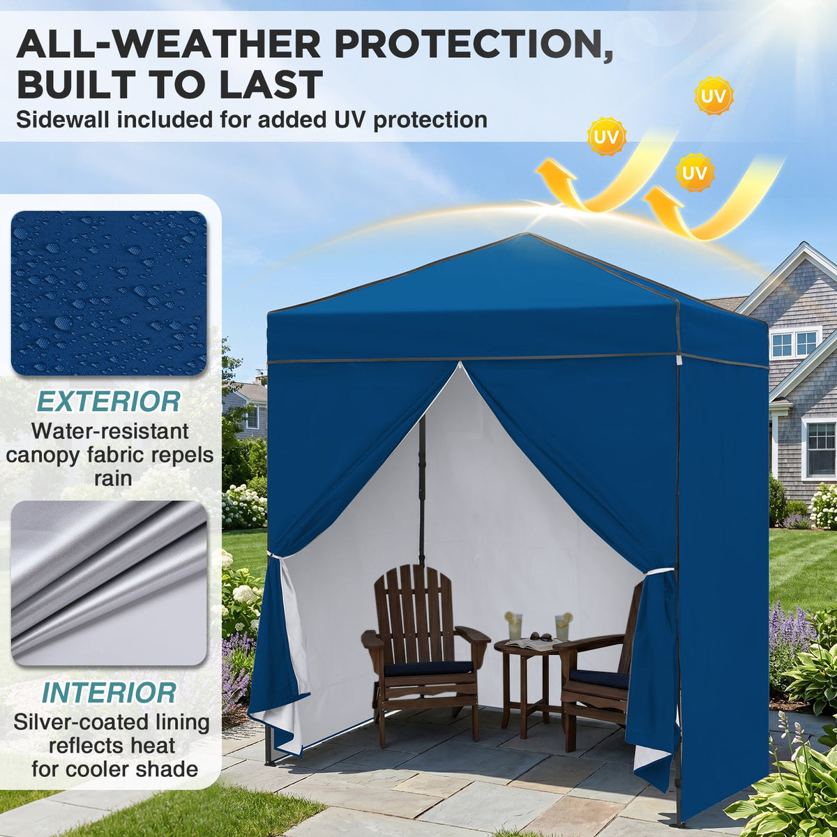 6x4 Instant Pop Up Canopy Tent with 4 Sidewalls - Eagle Peak®