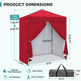 6x4 Instant Pop Up Canopy Tent with 4 Sidewalls - Eagle Peak®