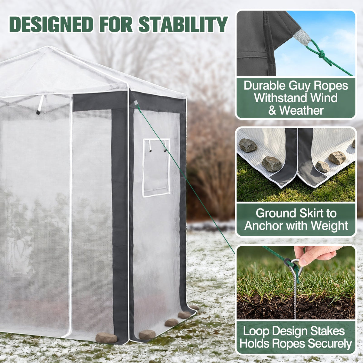 6x4/8x6/10x10 Walk In Pop Up Greenhouse - Eagle Peak®