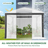 6x4/8x6/10x10 Walk In Pop Up Greenhouse - Eagle Peak®