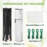 6x6/ 8x8/ 10x10 Portable Pop Up Greenhouse, Patented Center Lock with Gable Roof - Eagle Peak®