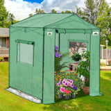 6x6/ 8x8/ 10x10 Portable Pop Up Greenhouse, Patented Center Lock with Gable Roof - Eagle Peak®