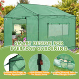 6x6/ 8x8/ 10x10 Portable Pop Up Greenhouse, Patented Center Lock with Gable Roof - Eagle Peak®