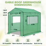 6x6/ 8x8/ 10x10 Portable Pop Up Greenhouse, Patented Center Lock with Gable Roof - Eagle Peak®