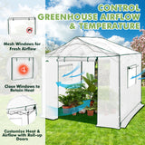 6x6/ 8x8/ 10x10 Portable Pop Up Greenhouse, Patented Center Lock with Gable Roof - Eagle Peak®