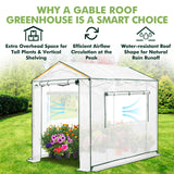 6x6/ 8x8/ 10x10 Portable Pop Up Greenhouse, Patented Center Lock with Gable Roof - Eagle Peak®
