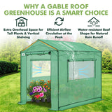 6x6/ 8x8/ 10x10 Portable Pop Up Greenhouse, Patented Center Lock with Gable Roof - Eagle Peak®
