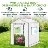6x6/ 8x8/ 10x10 Portable Pop Up Greenhouse, Patented Center Lock with Gable Roof - Eagle Peak®