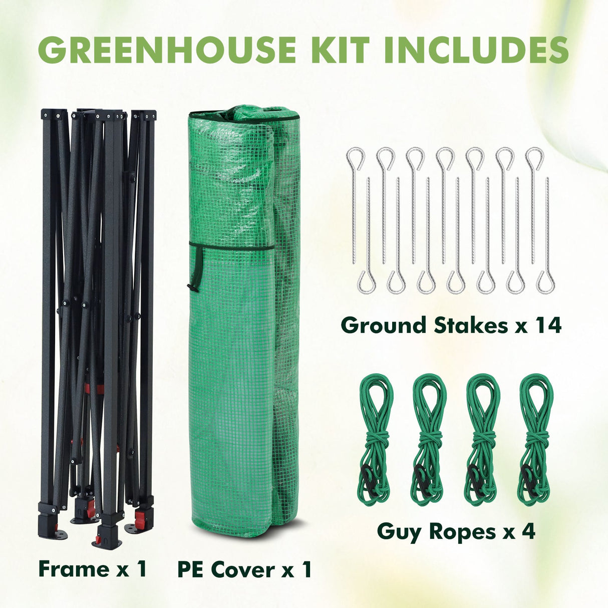 6x6/ 8x8/ 10x10 Portable Pop Up Greenhouse, Patented Center Lock with Gable Roof - Eagle Peak Custom Canopy Tent