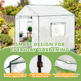 6x6/ 8x8/ 10x10 Portable Pop Up Greenhouse, Patented Center Lock with Gable Roof - Eagle Peak®