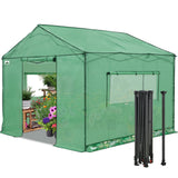 6x6/ 8x8/ 10x10 Portable Pop Up Greenhouse, Patented Center Lock with Gable Roof - Eagle Peak®