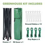 6x6/ 8x8/ 10x10 Portable Pop Up Greenhouse, Patented Center Lock with Gable Roof - Eagle Peak®