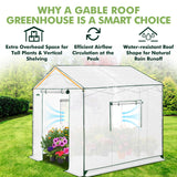 6x6/ 8x8/ 10x10 Portable Pop Up Greenhouse, Patented Center Lock with Gable Roof - Eagle Peak®