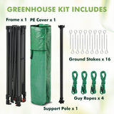 6x6/ 8x8/ 10x10 Portable Pop Up Greenhouse, Patented Center Lock with Gable Roof - Eagle Peak®