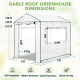 6x6/ 8x8/ 10x10 Portable Pop Up Greenhouse, Patented Center Lock with Gable Roof - Eagle Peak®
