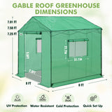 6x6/ 8x8/ 10x10 Portable Pop Up Greenhouse, Patented Center Lock with Gable Roof - Eagle Peak Custom Canopy Tent