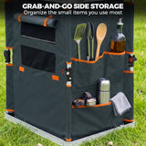 Outdoor Camping Pop Up Folding Table with Large 3-Tier Storage Organizer and Side Pockets