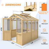 7.5x6.7x7.7 Wood and Polycarbonate Walk - in Greenhouse - Eagle Peak Custom Canopy Tent