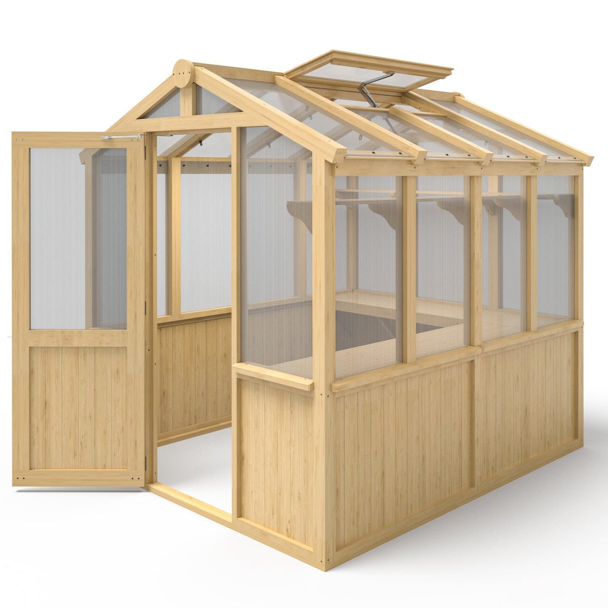 7.5x6.7x7.7 Wood and Polycarbonate Walk - in Greenhouse - Eagle Peak Custom Canopy Tent